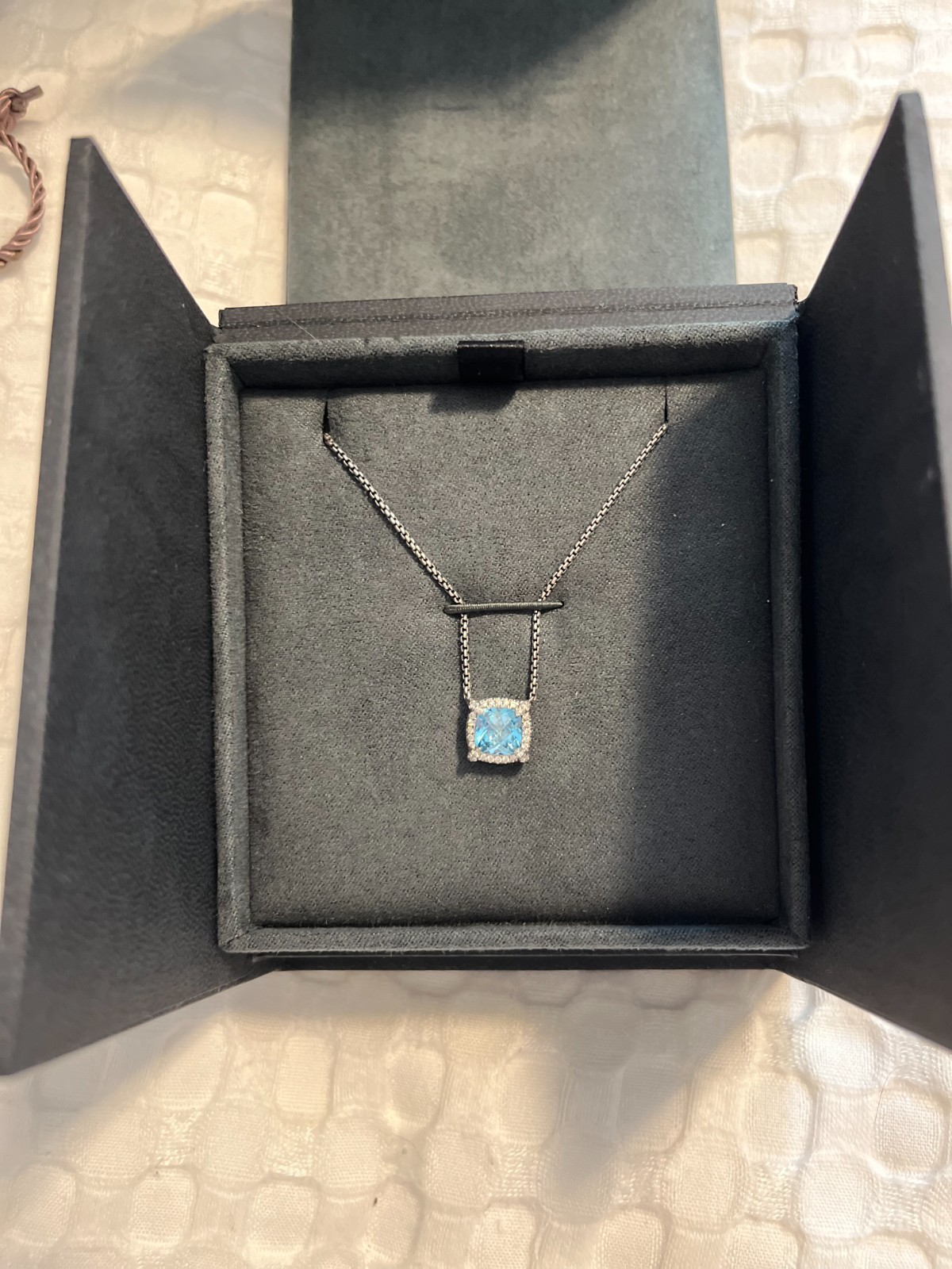 David Yurman Petite Chatelaine® Pavé Bezel Pendant Necklace