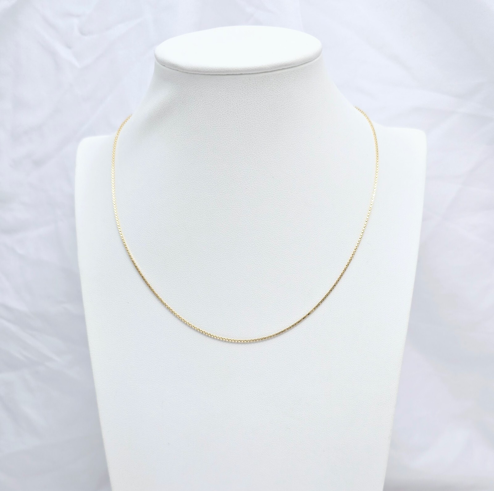 Unique 14K Solid Yellow Gold Designer Box Link Chain Choker Necklace – 16.25″ L