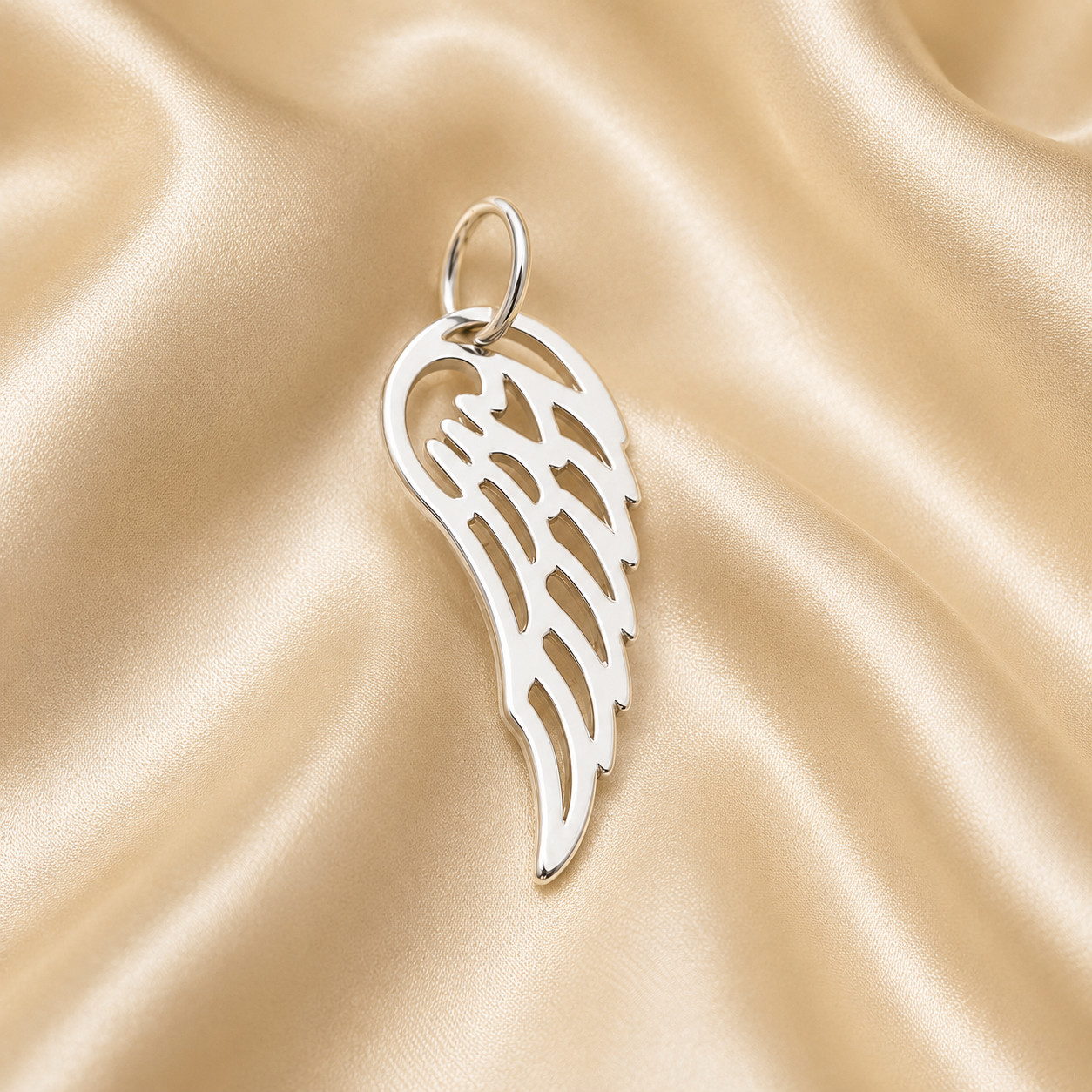 Angel Wing Pendant Necklace, 925 Sterling Silver Angel Wing Charm