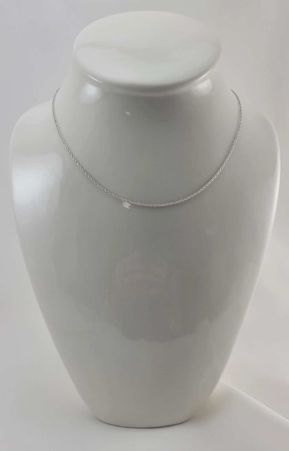 New 14K White Gold 1.1 mm 18 Inch Baby Rope Pendant Chain Necklace