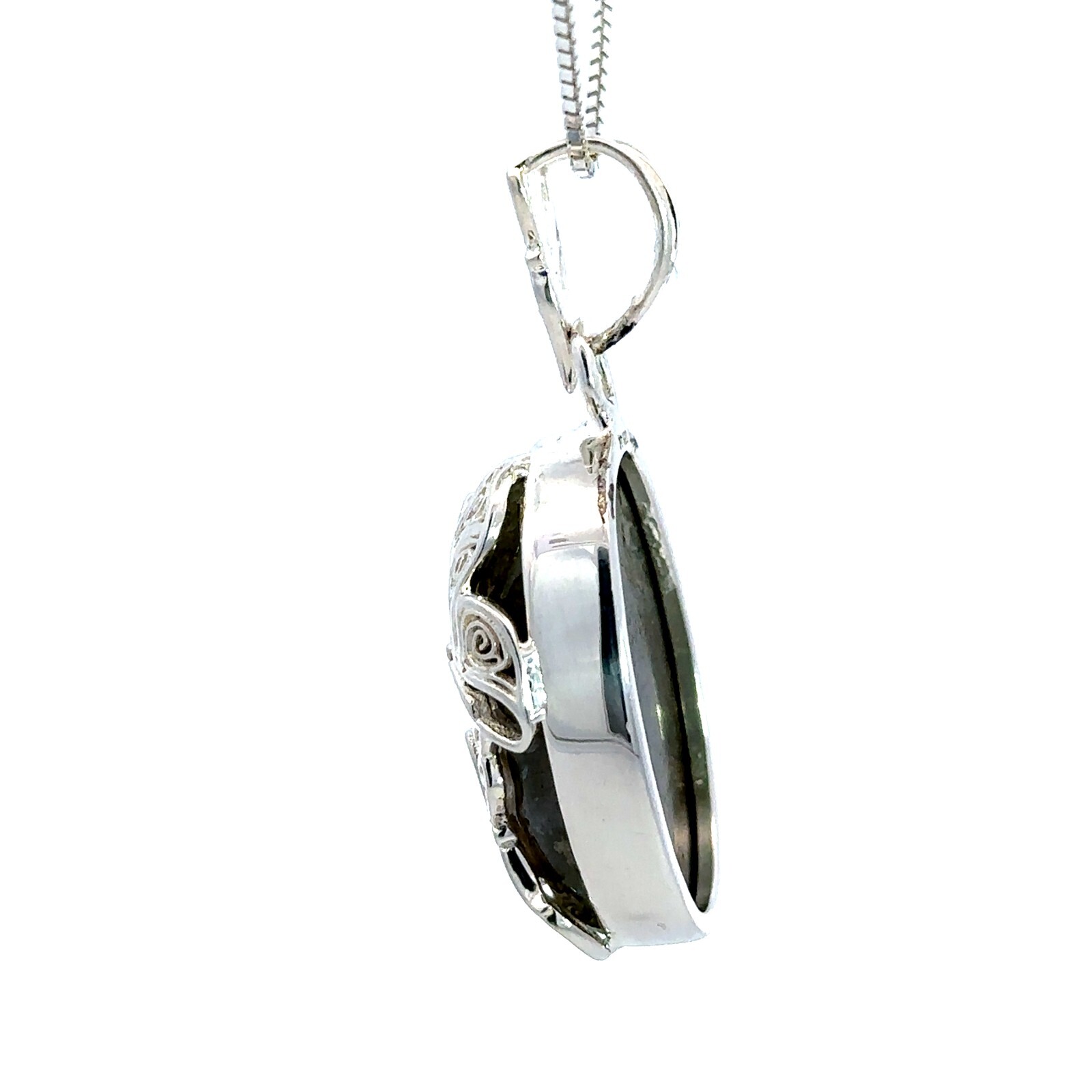 Sterling Silver Labradorite With Butterfly Pendant (3/4 x 1 1/2 Inch)