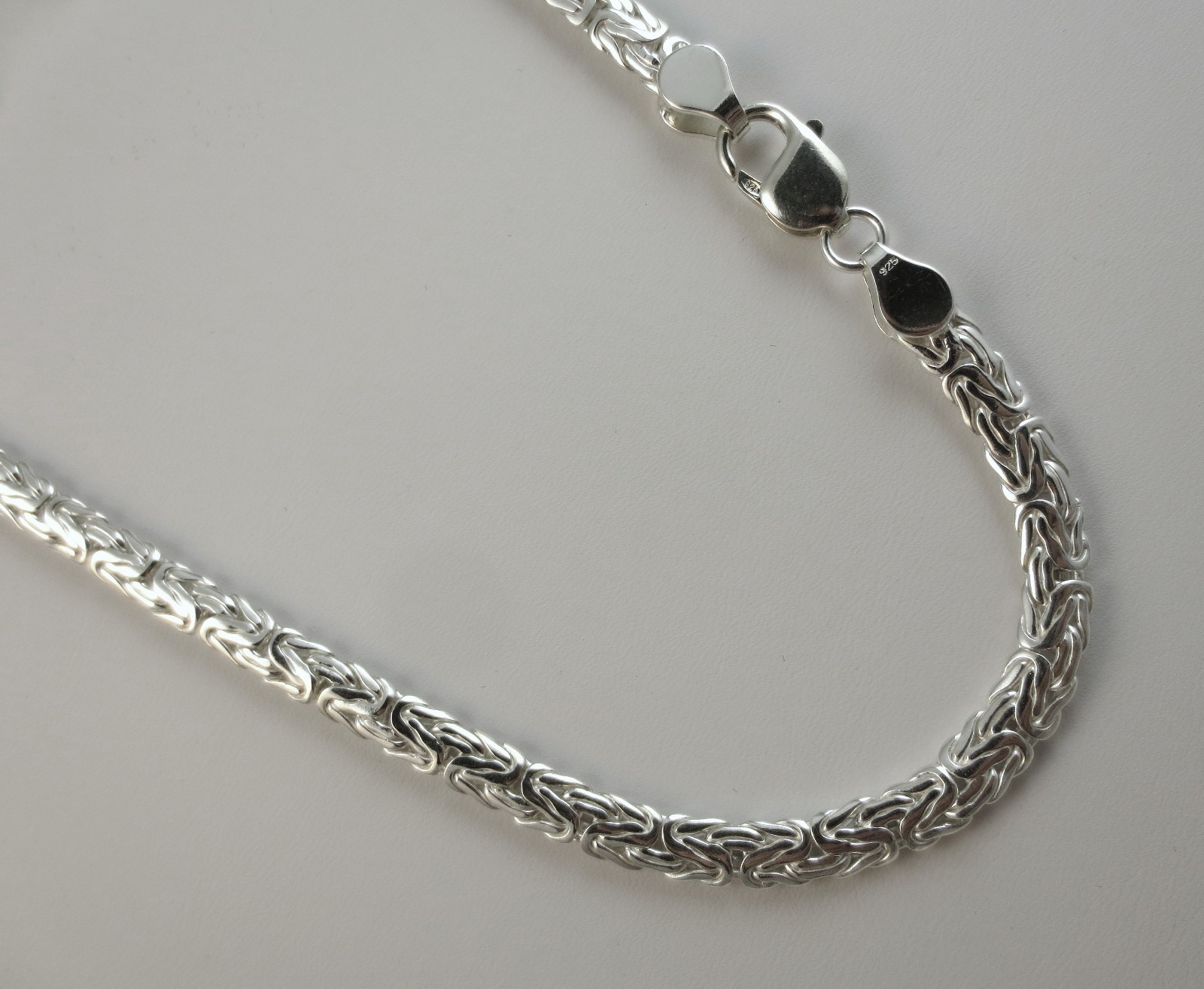Byzantine Chain 6mm Necklace Bracelet 925 Sterling Silver 7,8,16,18,20,24,30inch
