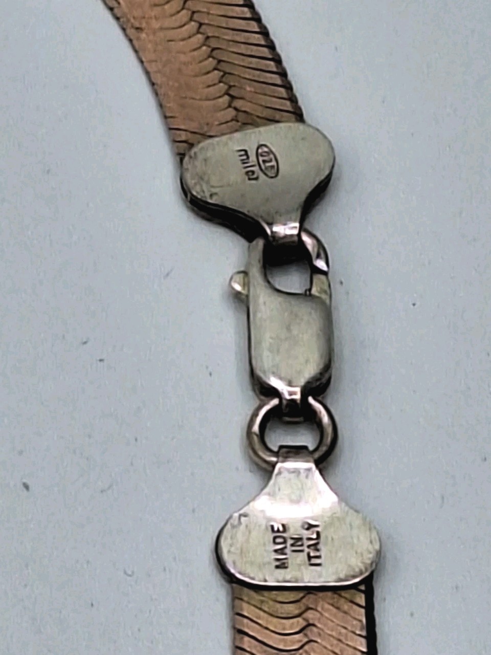 Vintage Herringbone Milor Necklace Marked 925 Over 20 Grams