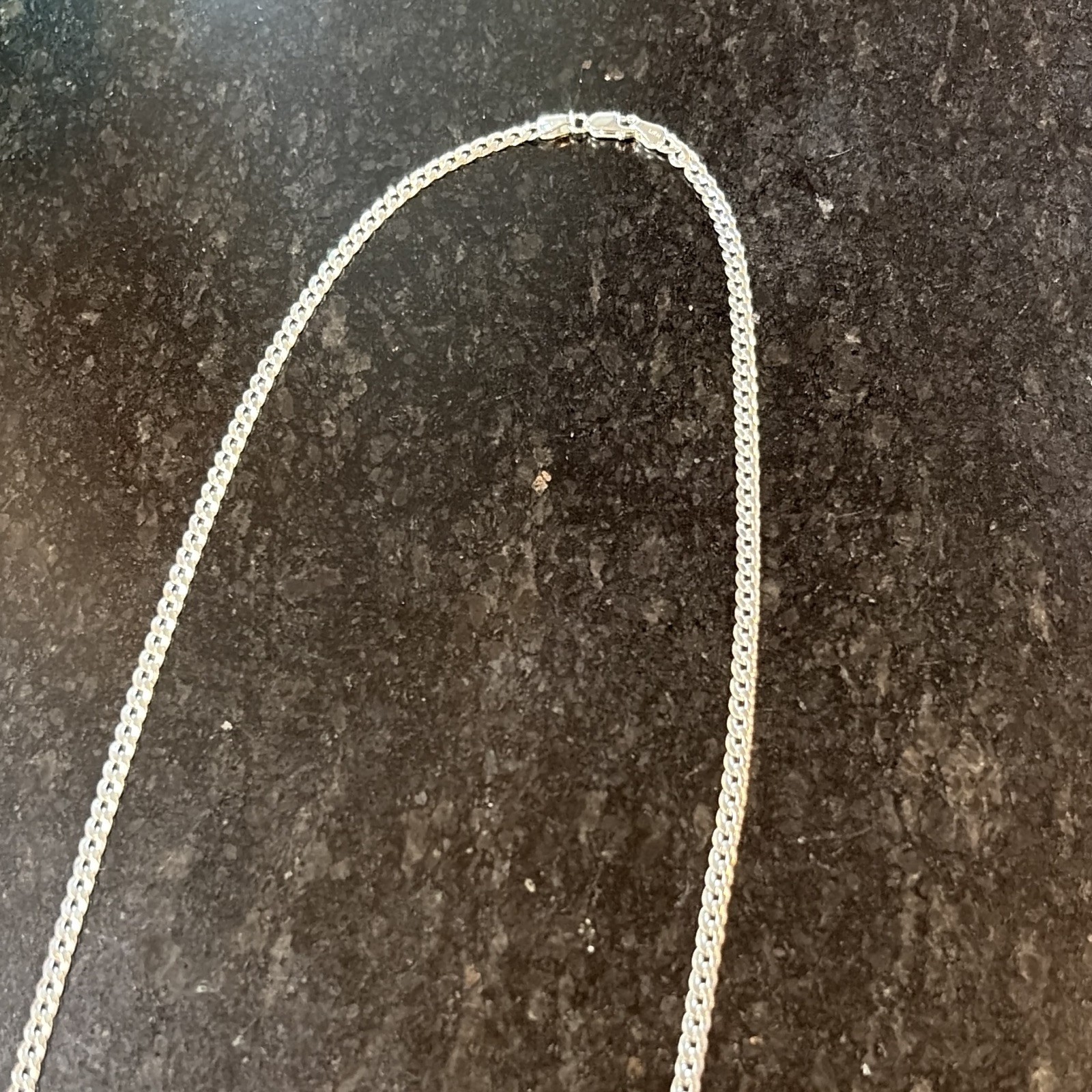 Miabella 925 Sterling Silver Curb Link Chain Necklace 18in Lobster Clasp Signed