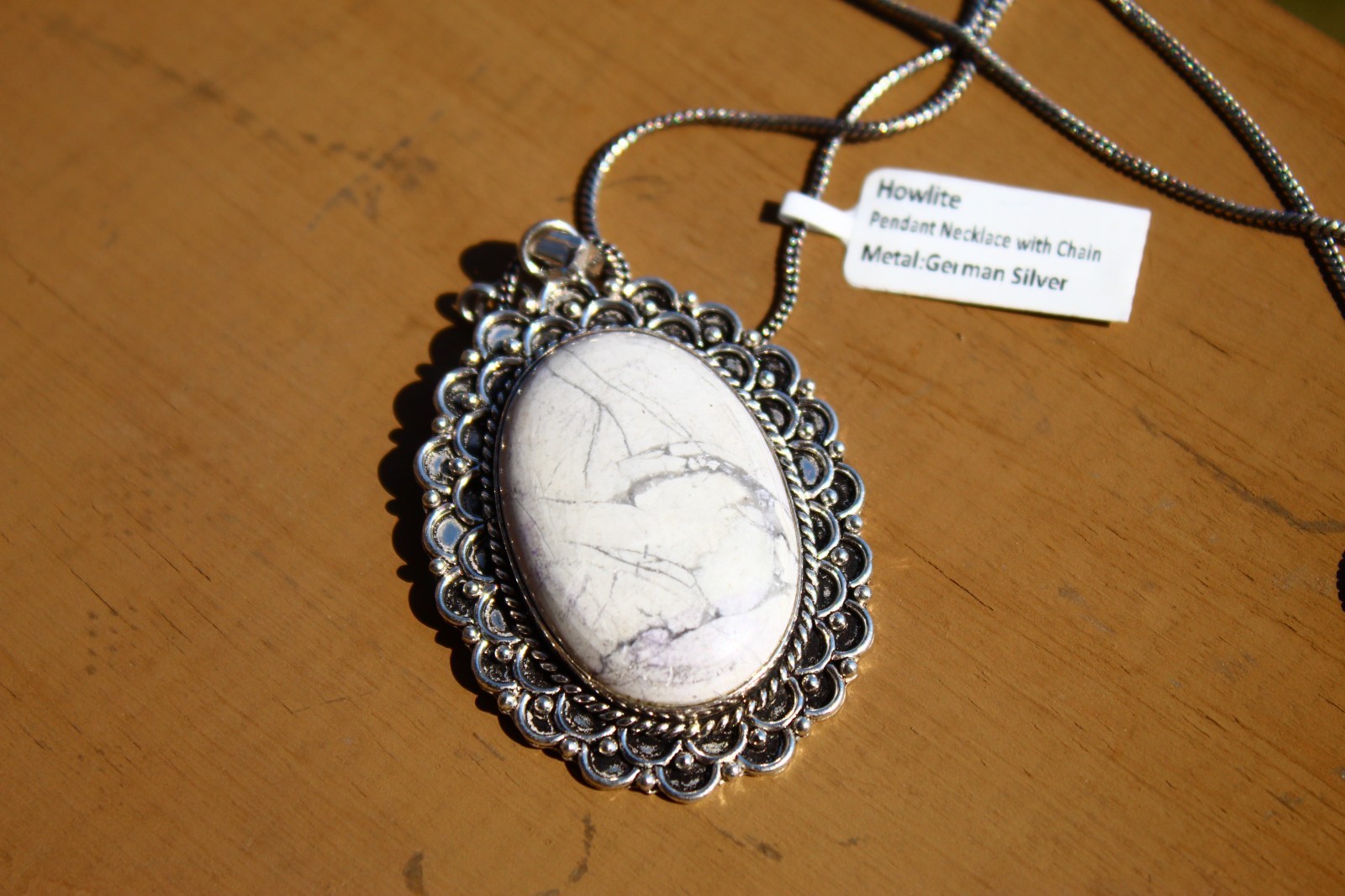 Howlite Necklace set in German Silver
