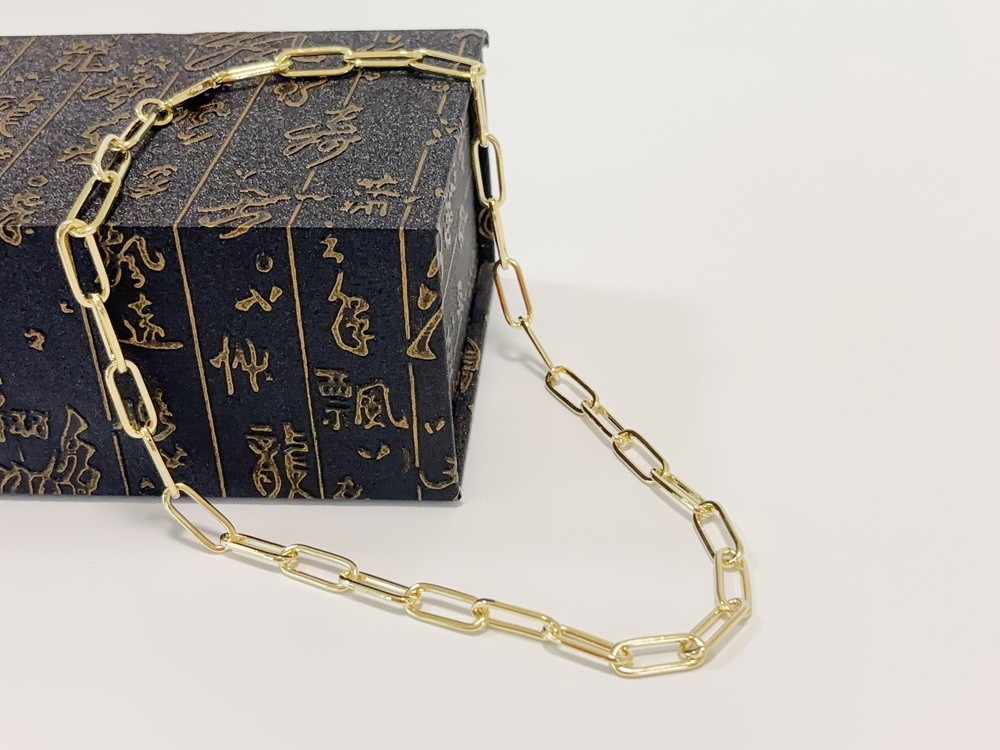 Real Genuine 10K Solid Yellow Gold Paperclip Chain Necklace 24inch 9mm