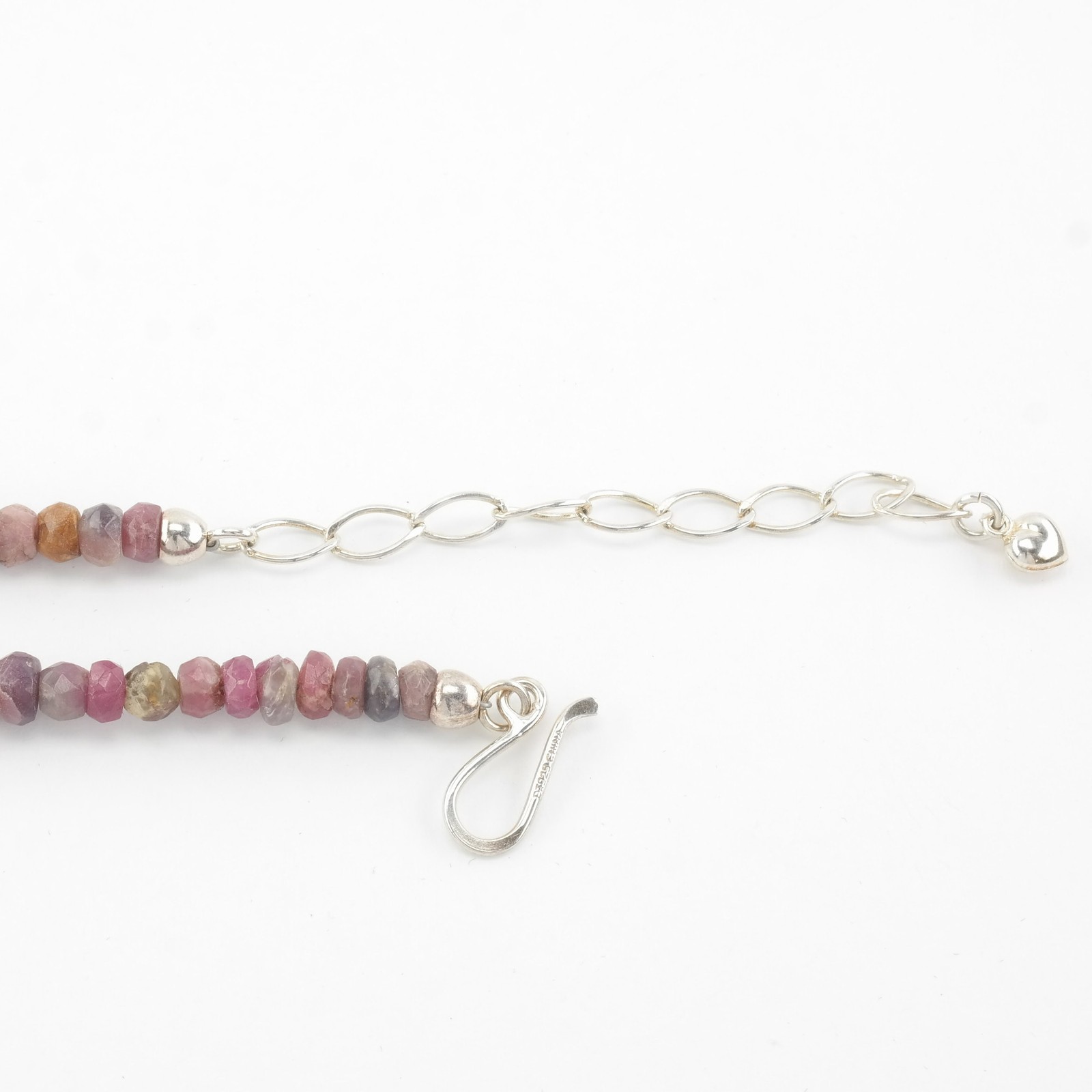 DTR Opaque Corundum Ruby Faceted Sterling Silver Beaded Necklace