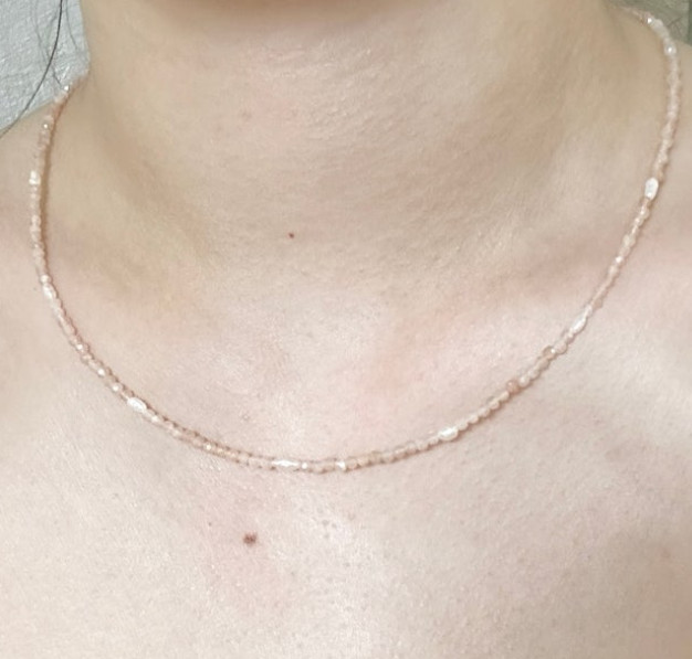 Sterling Silver 925 Brown Tiger Eye Bead Necklace Freshwater Pearl Choker