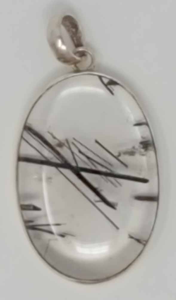 Silver Pendant Gemstone Tourmaline Quartz 16G AA Quality Loupe Clean 925 Silver