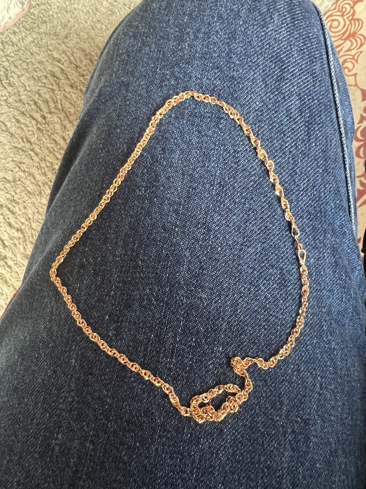 14k Solid Rose Gold Rope Chain 15″ 2.5 MM 2.4 Grams