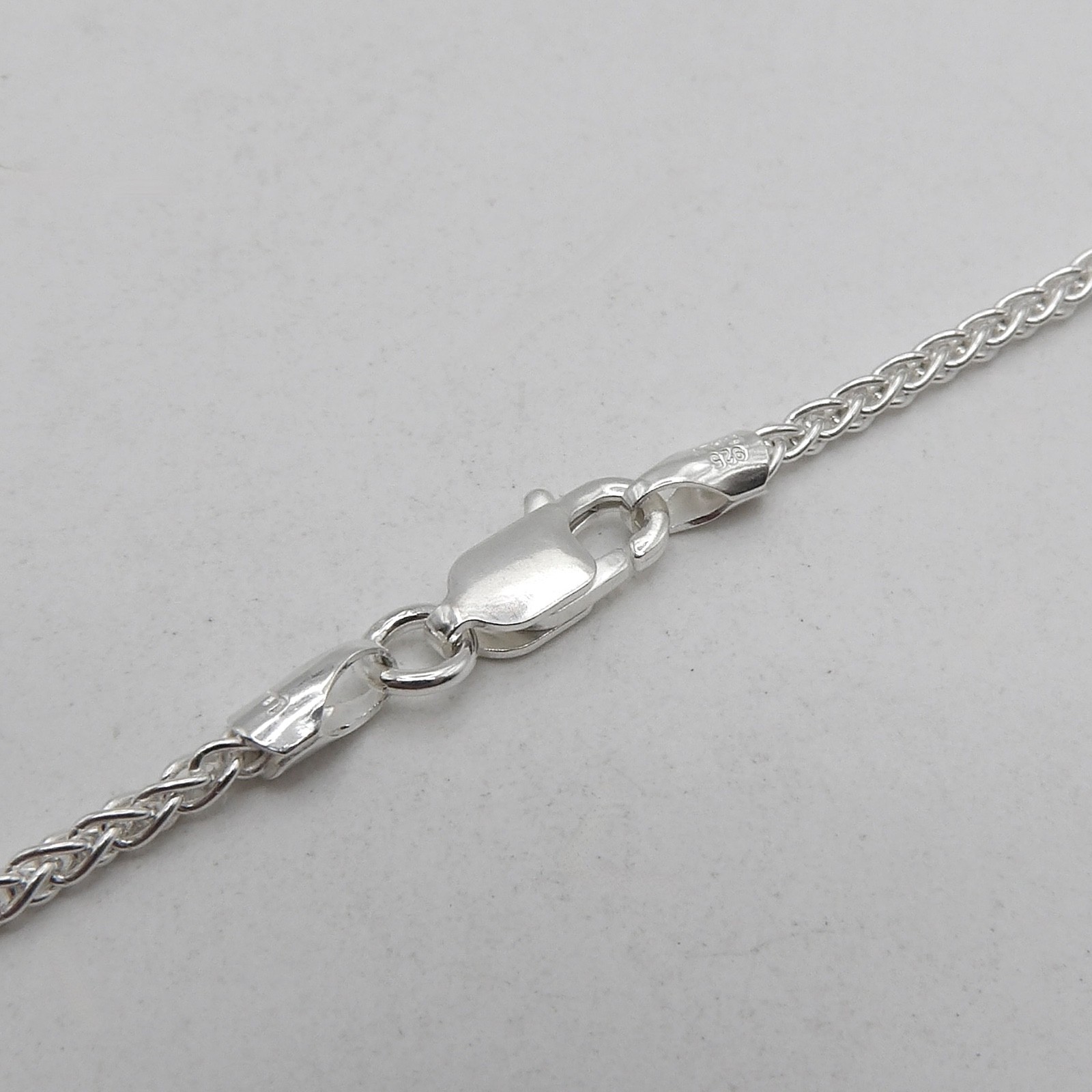 Sterling Silver Round Wheat Link Pendant Chain Necklace Long 36in Italy New