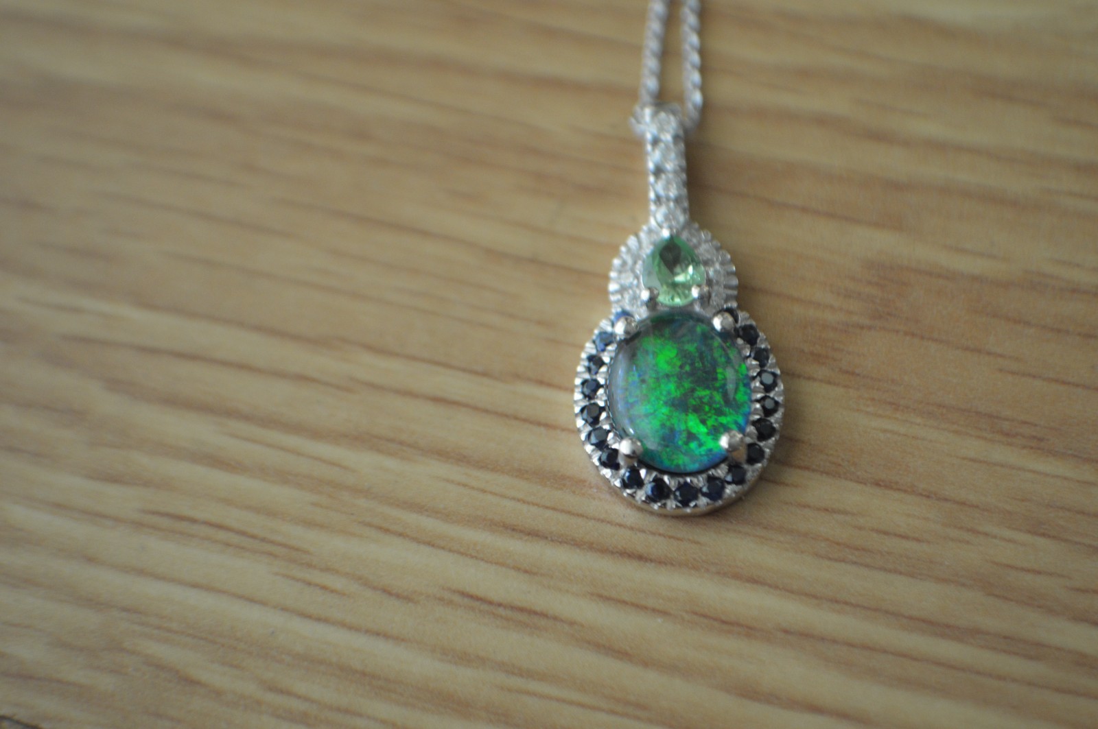 3.50ct Elysian Opal Triplet /Multi Gem Rhodium Plated Pendant with 20″ Chain