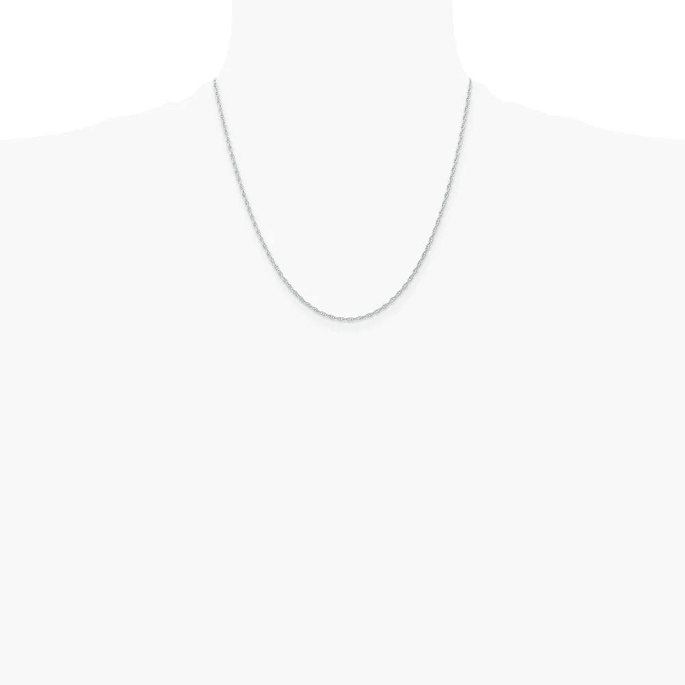14K White Gold 1.35mm Carded Cable Rope Chain Necklace 16″-24″