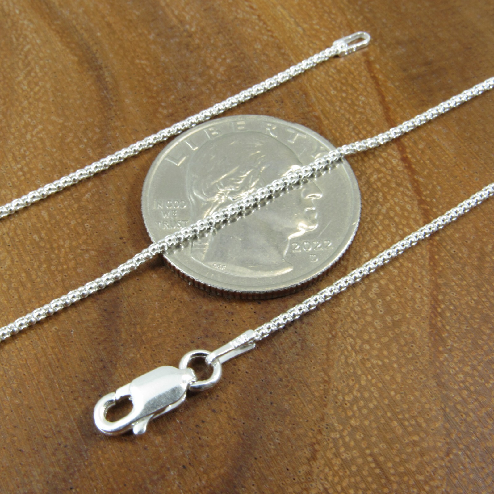 Solid Genuine 925 Sterling Silver Women’s Italian Popcorn Garland Chain Necklace