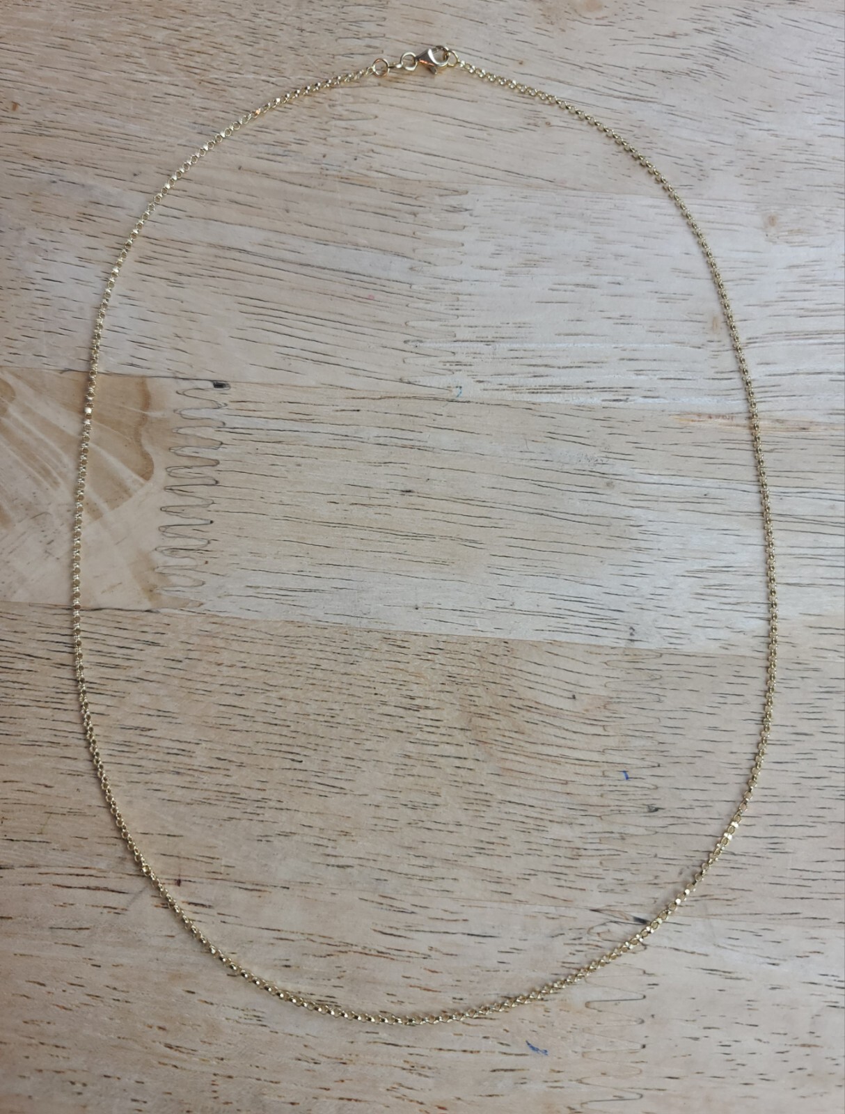 New 14k Solid Yellow Gold Cable Chain 19.5″ Necklace 1.4mm Signed CX 2.55g