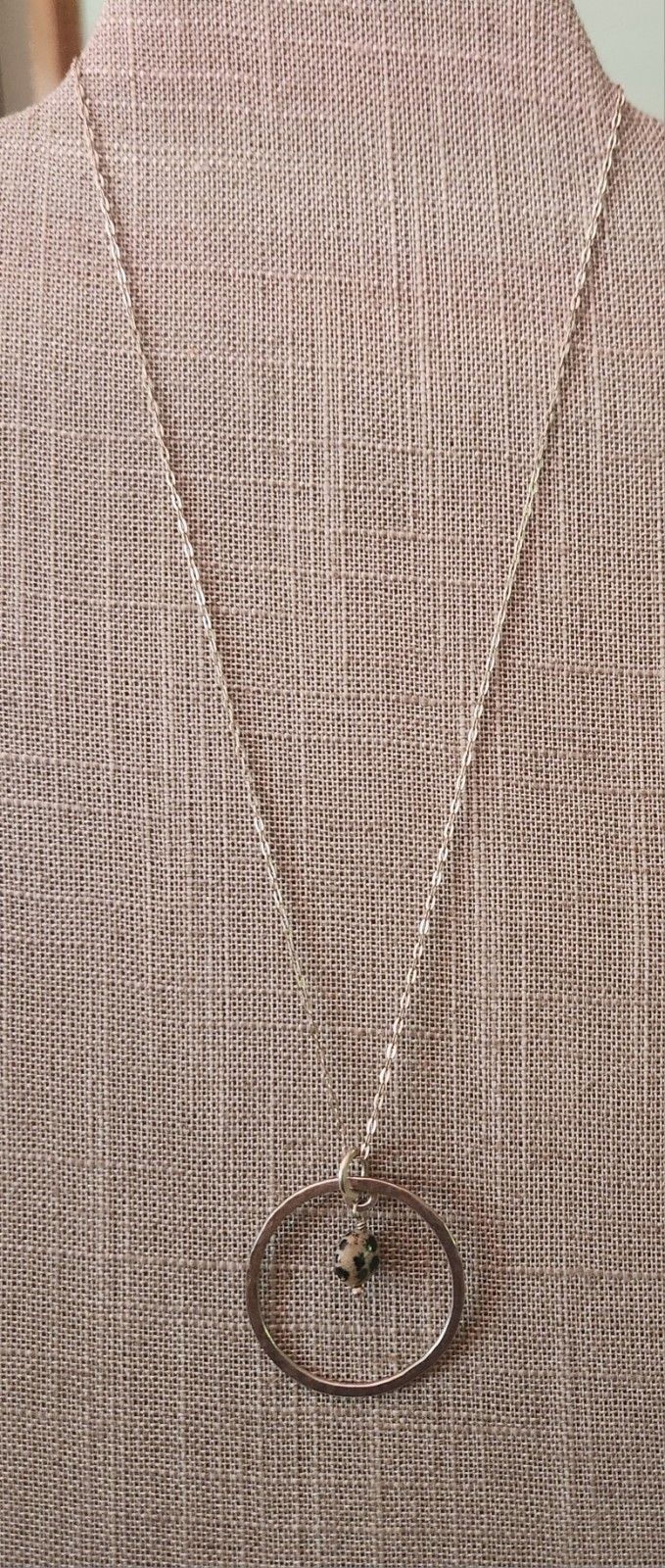 Silver Plated Jasper Pendant On Sterling Silver 18″ 925 Italy Chain