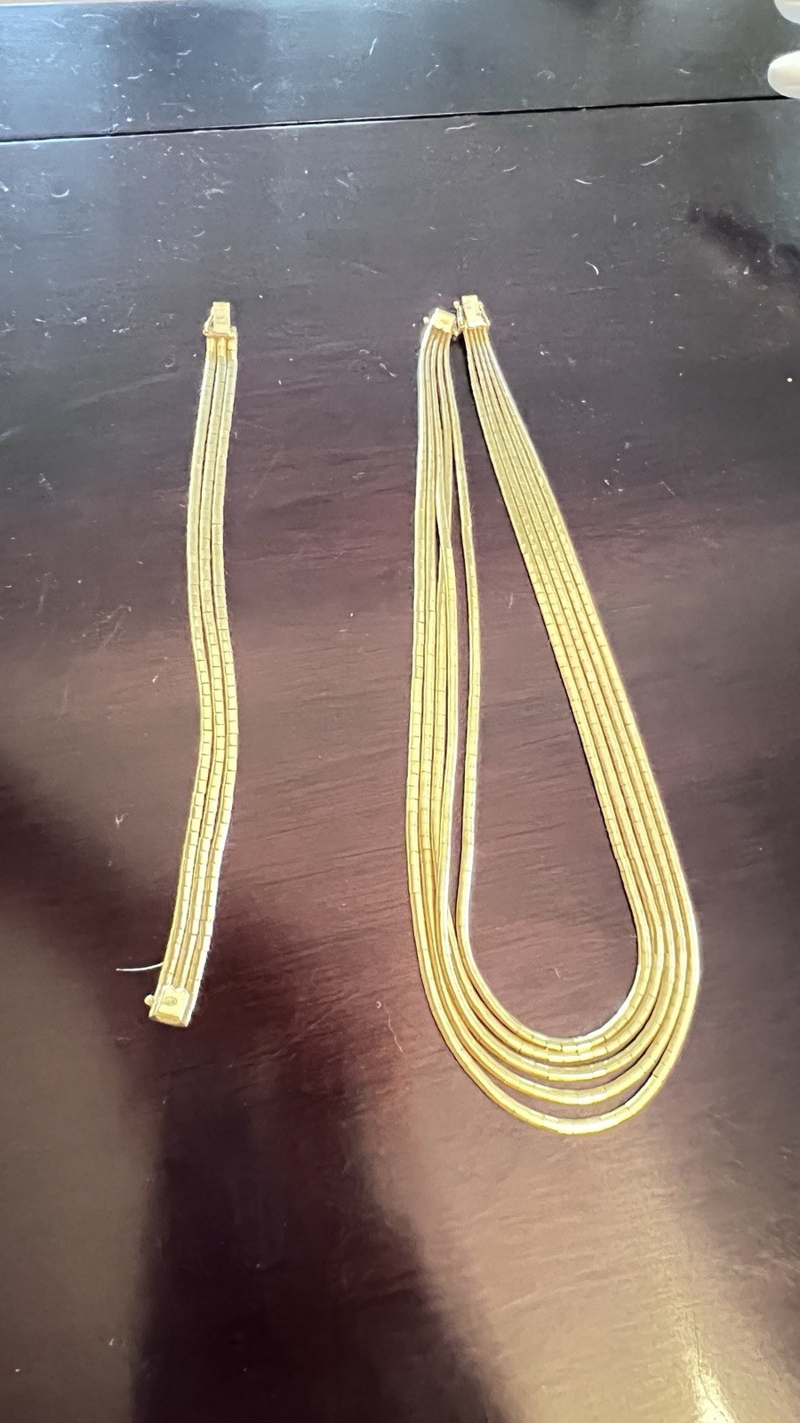 Vicenza SET Italy 18K Gold Multi Strand Necklace & Bracelet. Heavy Luxury Estate