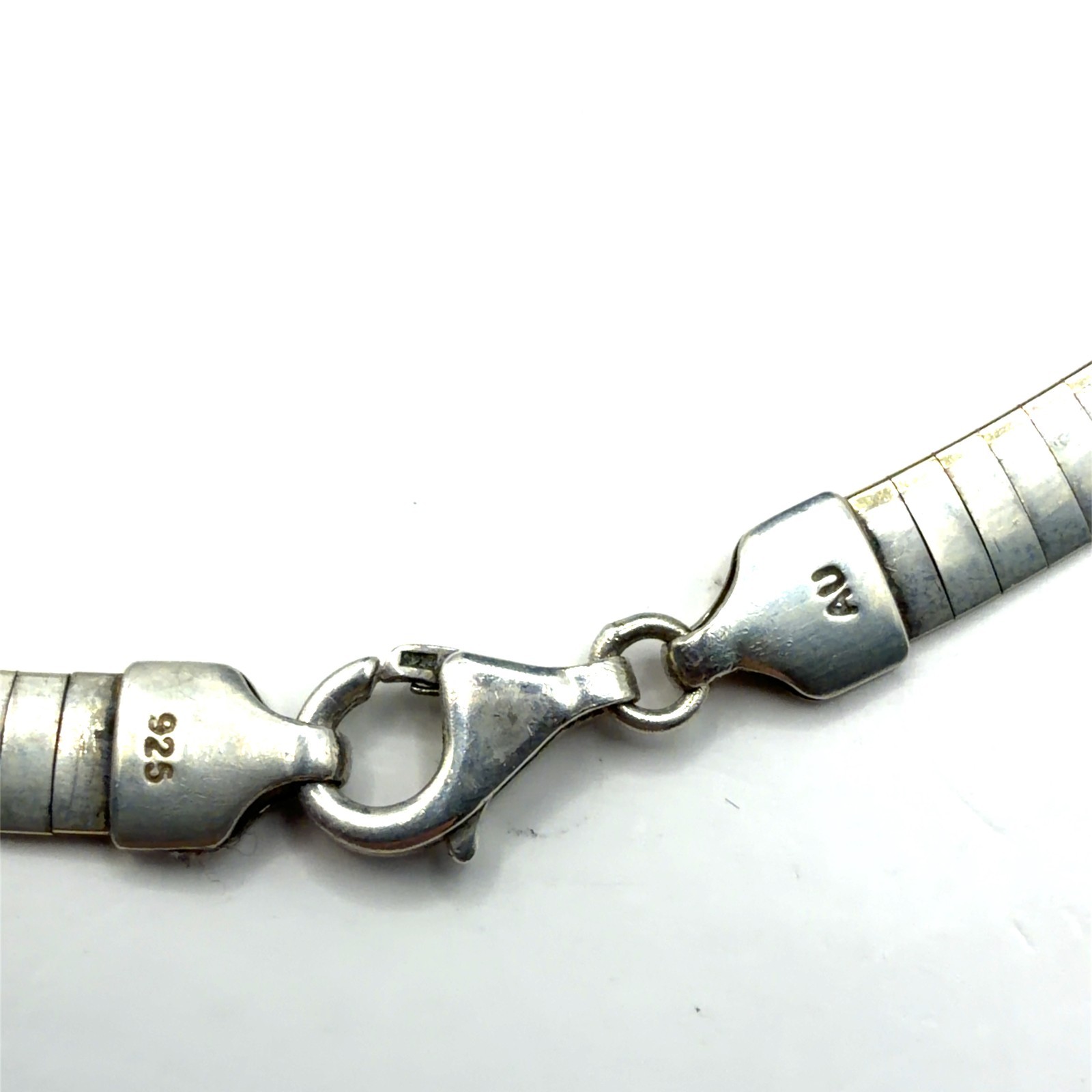 10K Gold Filled and Sterling 6mm Omega Reversible Necklace Made in Peru 17” 16 g