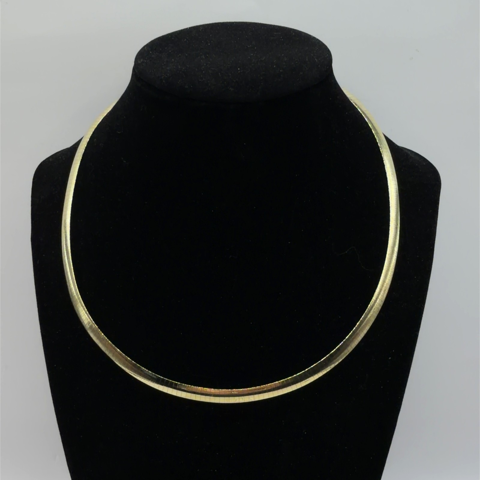 10K Gold Filled and Sterling 6mm Omega Reversible Necklace Made in Peru 17” 16 g