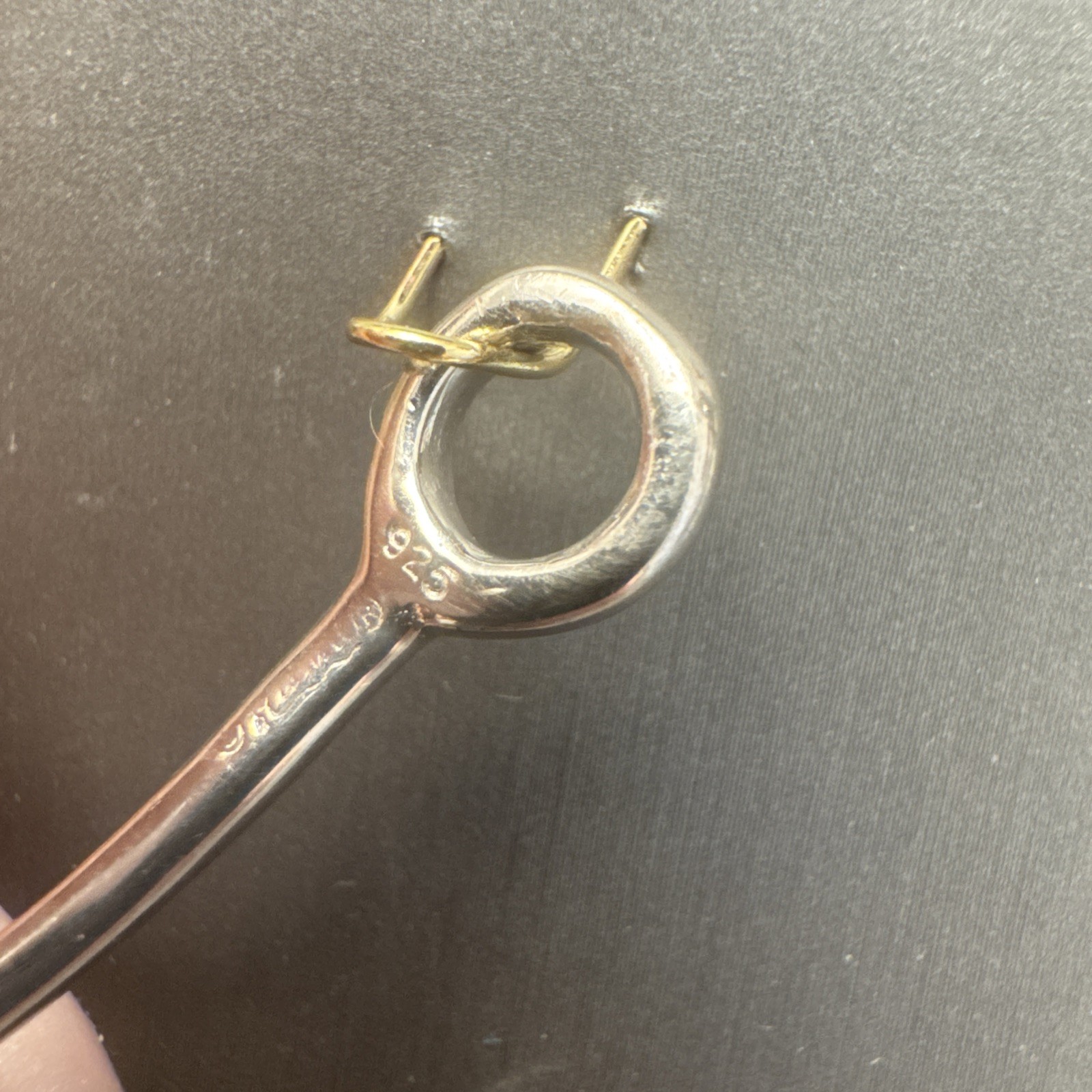 925 Sterling Silver Fish Hook Pendant Fishing Love Catch Bait