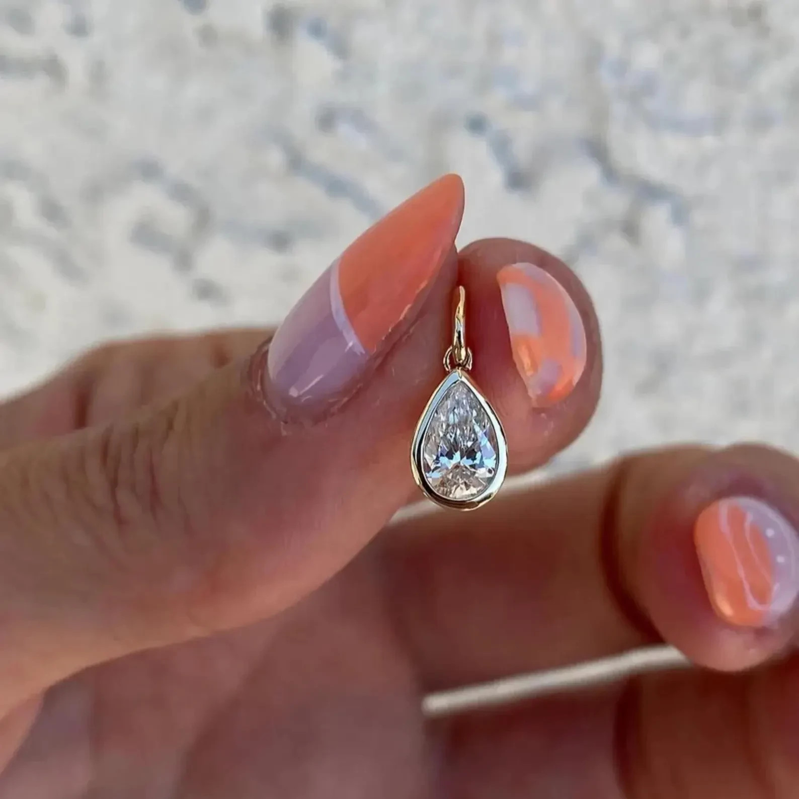 Lab Grown Diamond Pendant Pear Cut 925 Sterling Silver Pendant Gifts For Her