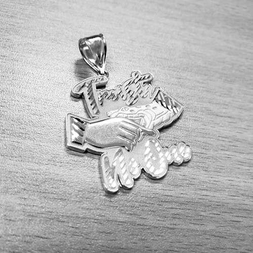 Gold TRUST NO ONE Hip-Hop Pendant