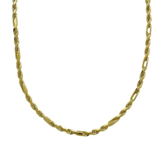 14k Yellow Gold 26″ 3MM Solid Milano FIGAROPE Link Chain/Necklace 21 Grams