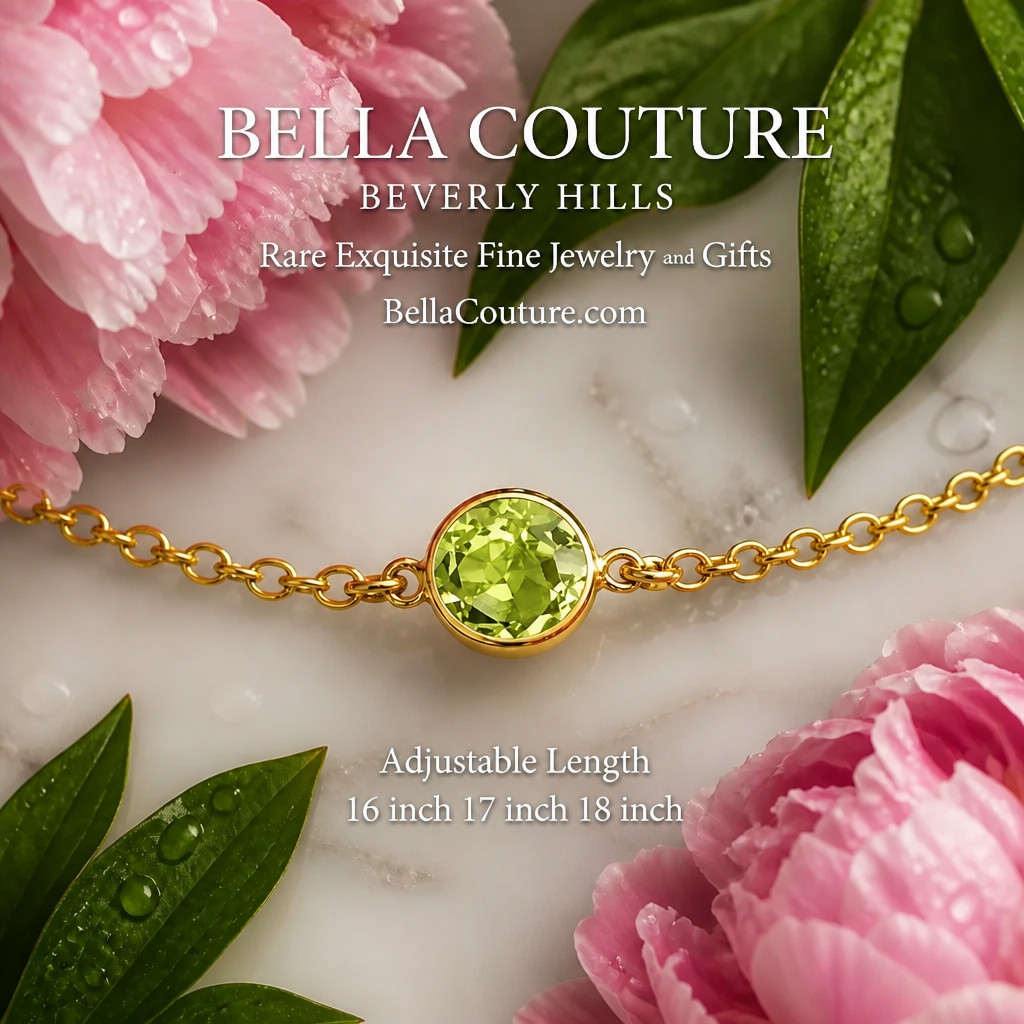 $590 NEW VICTORIAN 18K GOLD 1CT PERIDOT NECKLACE ART DECO 750 CHAIN PENDANT 14K