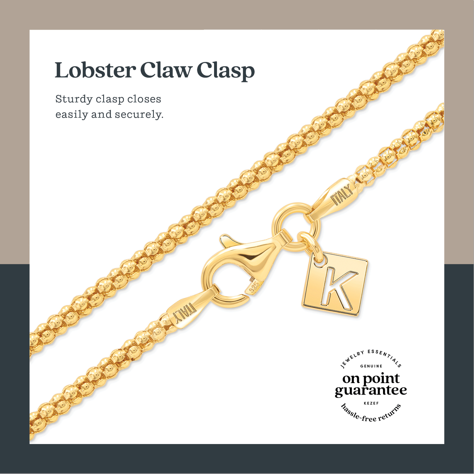 Gold Plated 925 Sterling Silver 2mm Italian Popcorn Coreana Chain – Woman Girl
