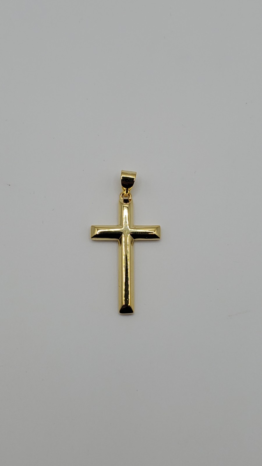 14K Gold Vermeil 925 Sterling Silver Cross Pendant 21x38mm, NEW