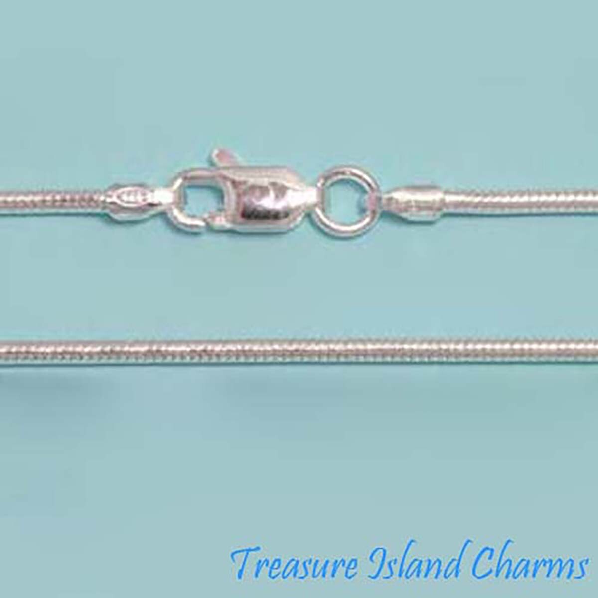 24″ 1.5mm Round Snake 925 Solid Sterling Silver Neck Chain Necklace FROM ITALY