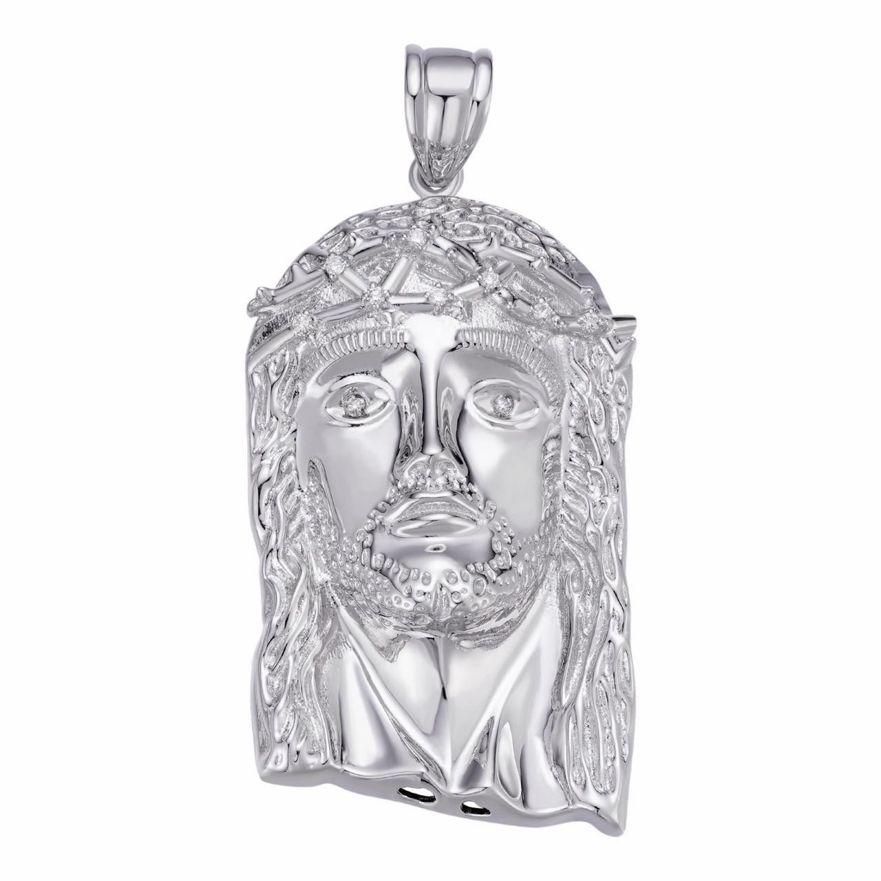 0.1ct Real DIAMOND Detailed Hip Hop Jesus Pendant – 925 Silver – Small
