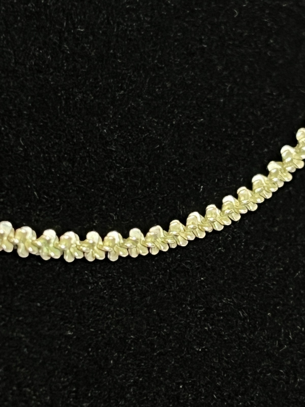 UNIQUE FAS STERLING SILVER PADDLE LINK MARGARITA CHAIN NECKLACE size 20″