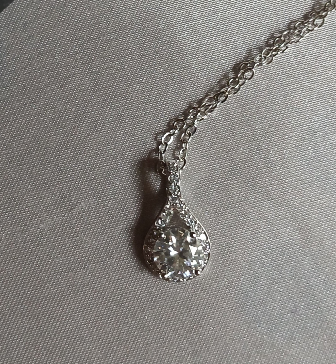 Real moissanite 18″ pendant necklace, 1.0ct.,Certified Tested, GRA Cert. Incl