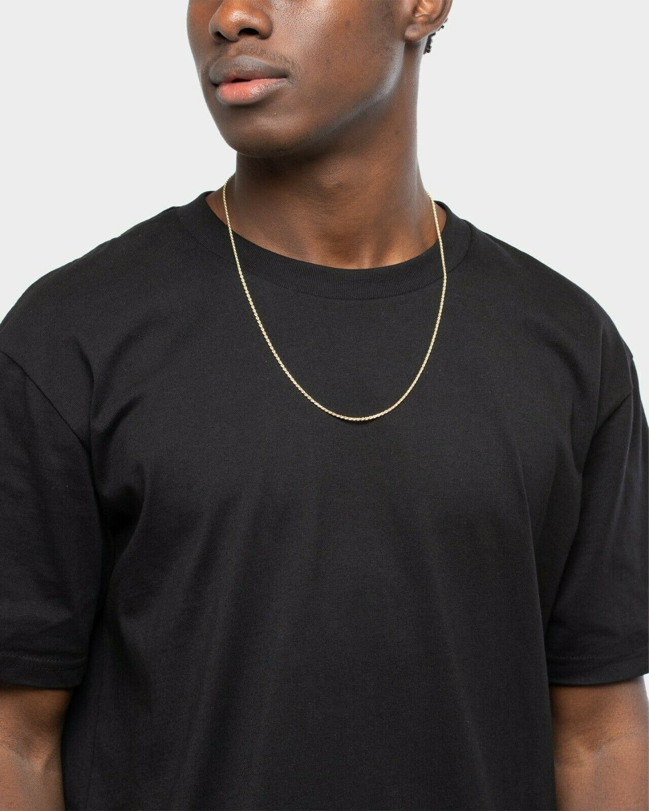 10K Solid Yellow Gold Necklace Rope Chain Men 16″ 18″ 20″ 22″ 24″ 26″ 28″ 30”