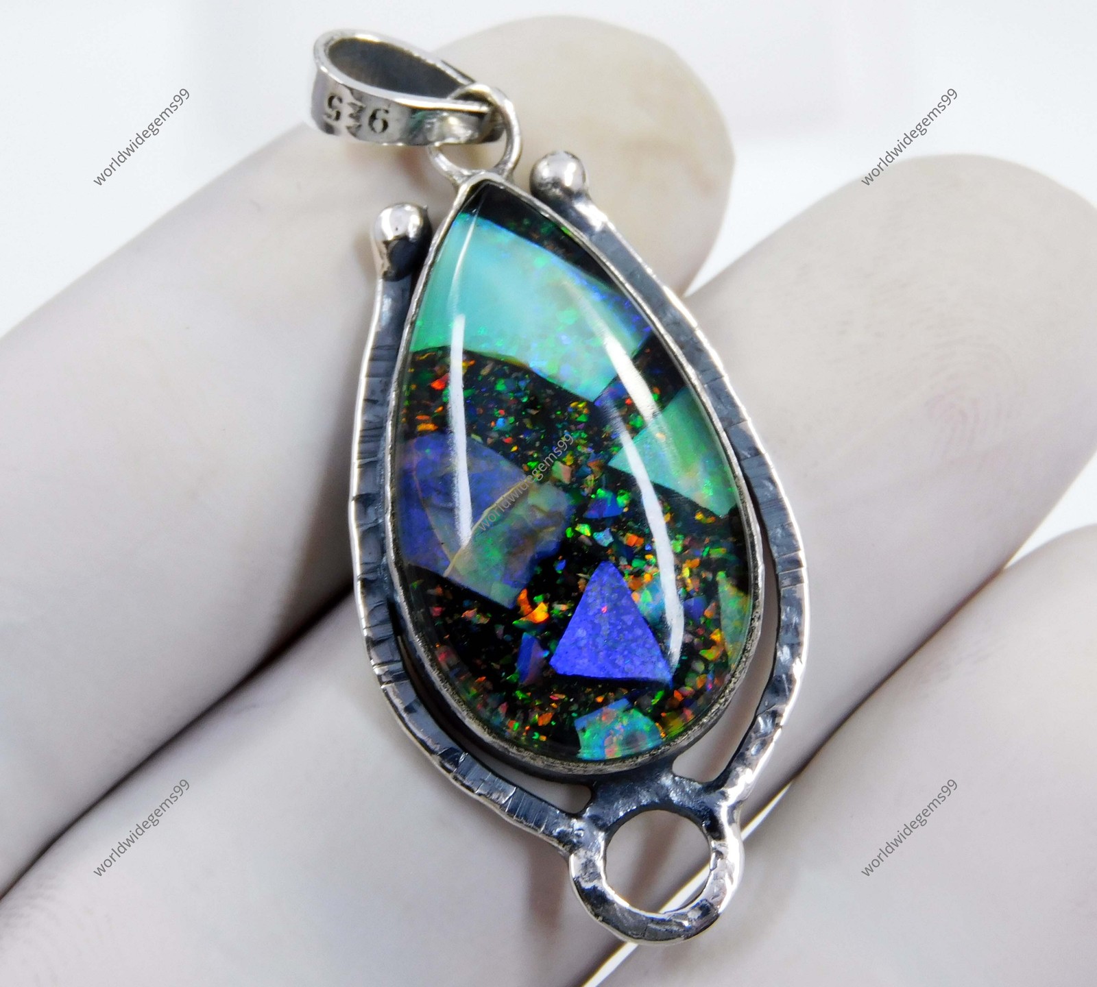 925 Sterling Silver Pendant 35 Ct Monarch Fire Opal Pendant Certified Gemstone