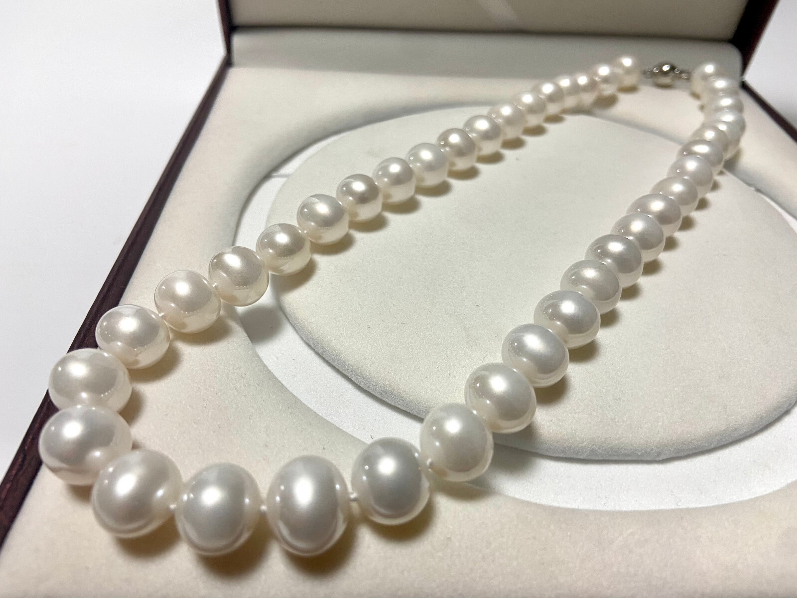 HUGE 17″12-13mm natural south sea genuine white round pearl necklace 3308AAA