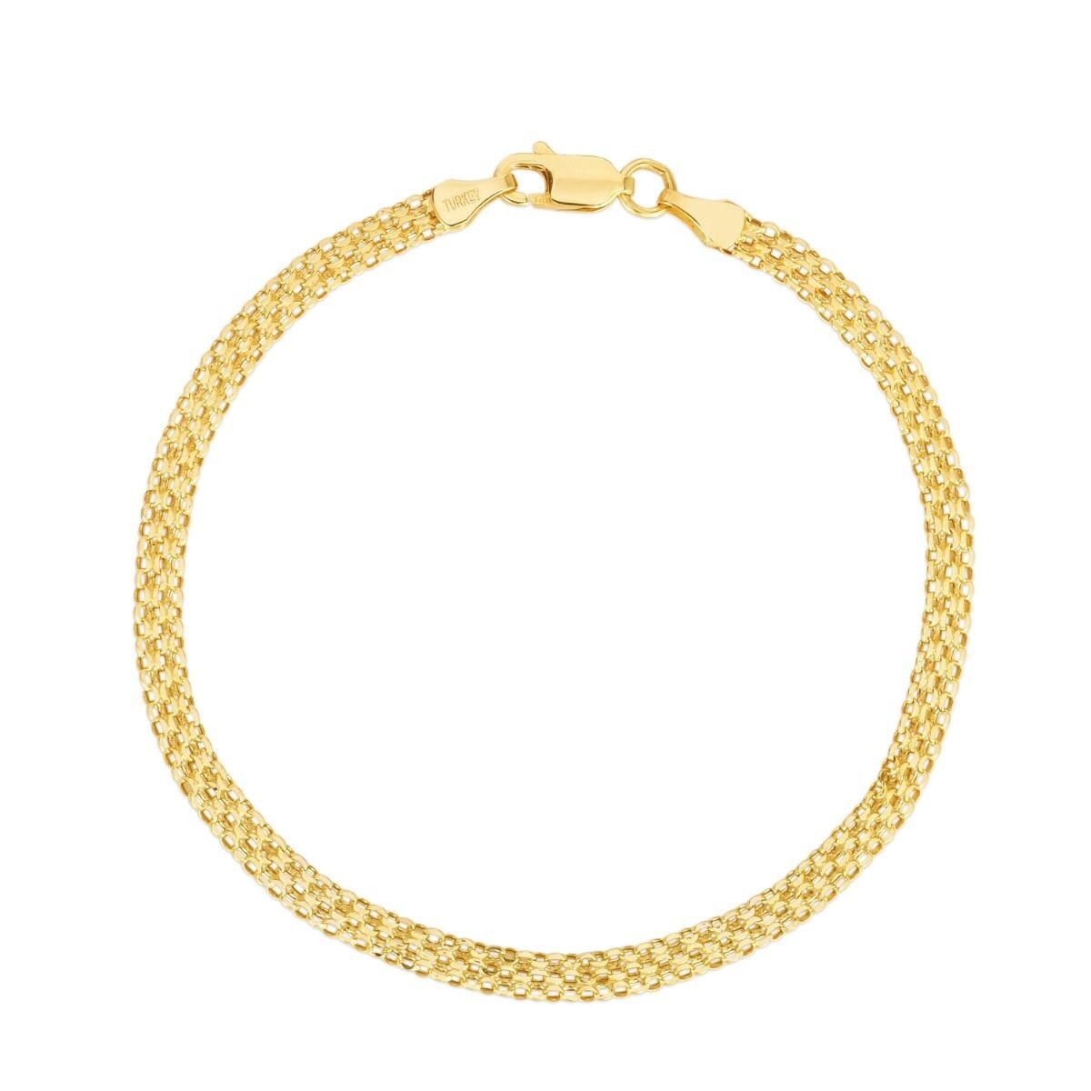 14k Yellow Gold 3.5mm Bismark Link Chain Necklace 16″ 2.65 Grams