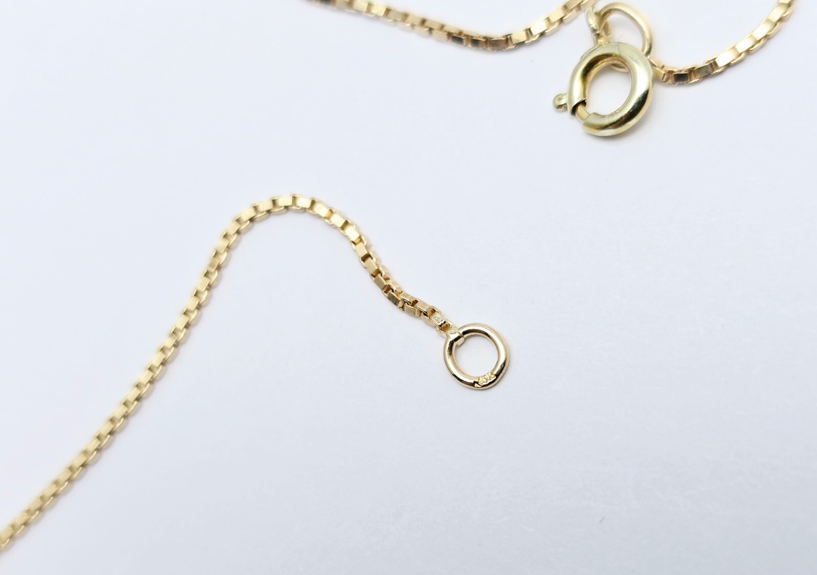 Unique 14K Solid Yellow Gold Designer Box Link Chain Choker Necklace – 16.25″ L