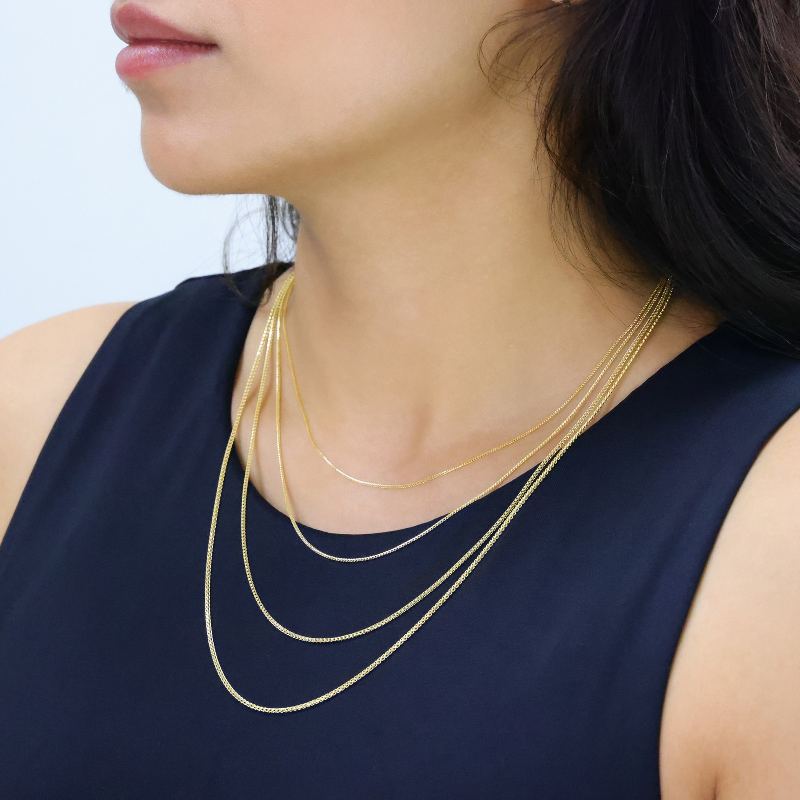 10K Yellow Gold Solid Franco 0.6mm-6mm Diamond Cut Spiga Chain Necklace 16″- 30″
