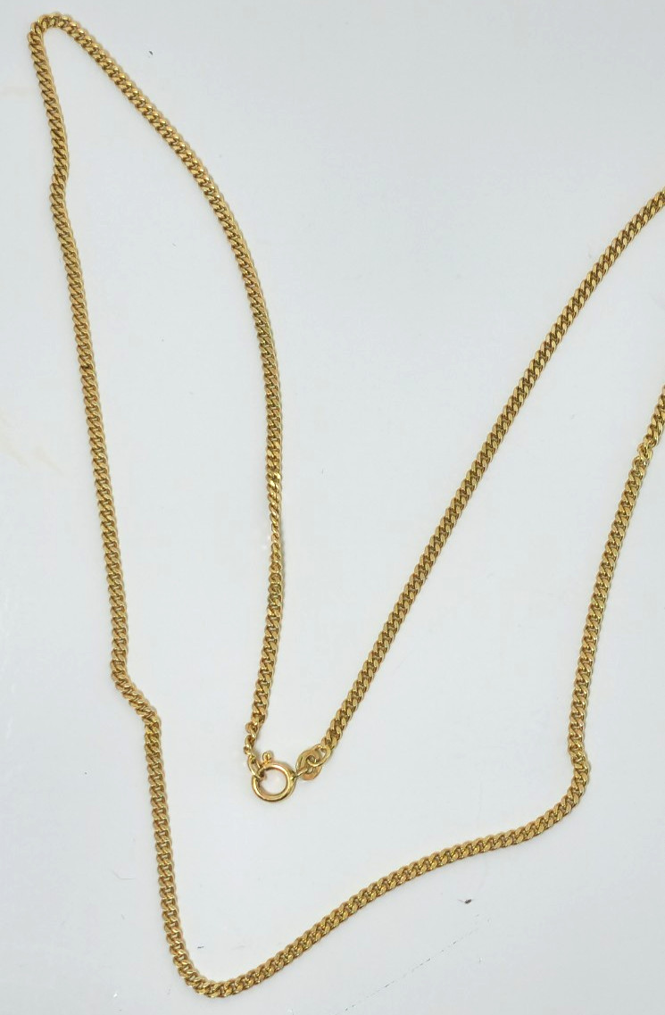 18k Yellow Gold 24″ UNOAERRE Cuban Link 2.5mm Necklace 14.4g