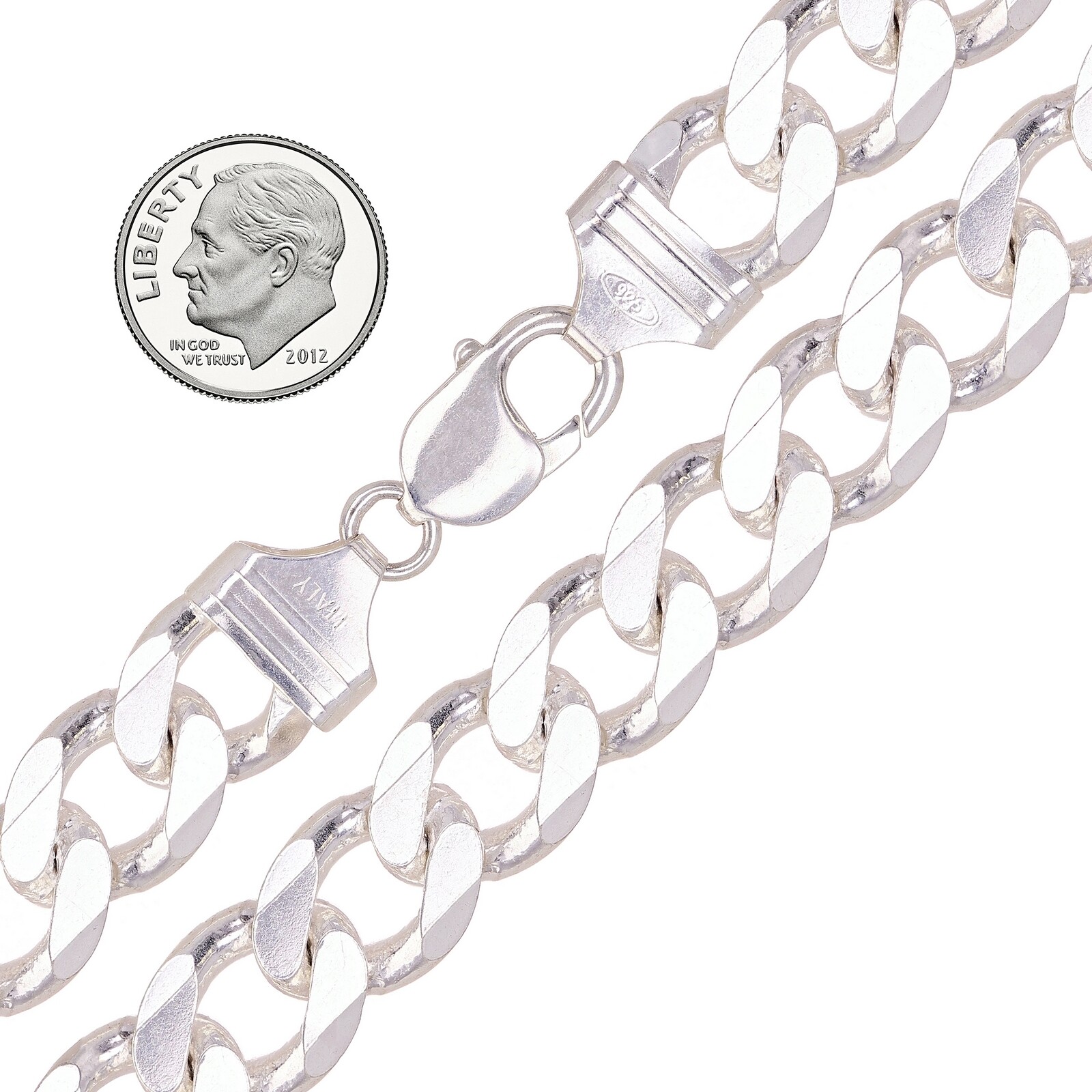 925 Sterling Silver Solid Cuban Link Chain Necklace 13mm 30″ 211.3grams