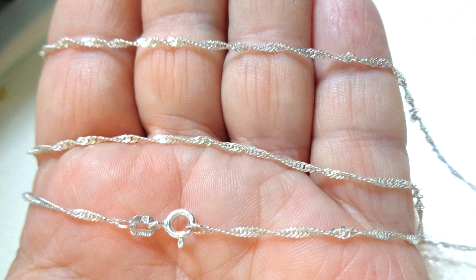 Vintage, Sterling 925 Stamped, made in Italy, 22” Length Rope Chain.