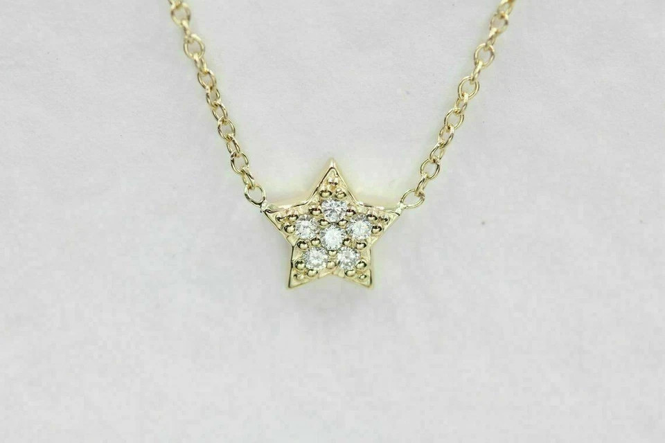 0.18 Ct Round Lab Created Diamond Star Women’s Pendant 14k Yellow Gold Plated
