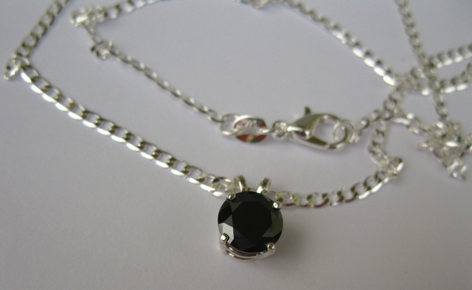 2.35ct REAL BLACK DIAMOND NECKLACE,CERTIFICATE, FREE DIAMOND TESTER, EYE CLEAN