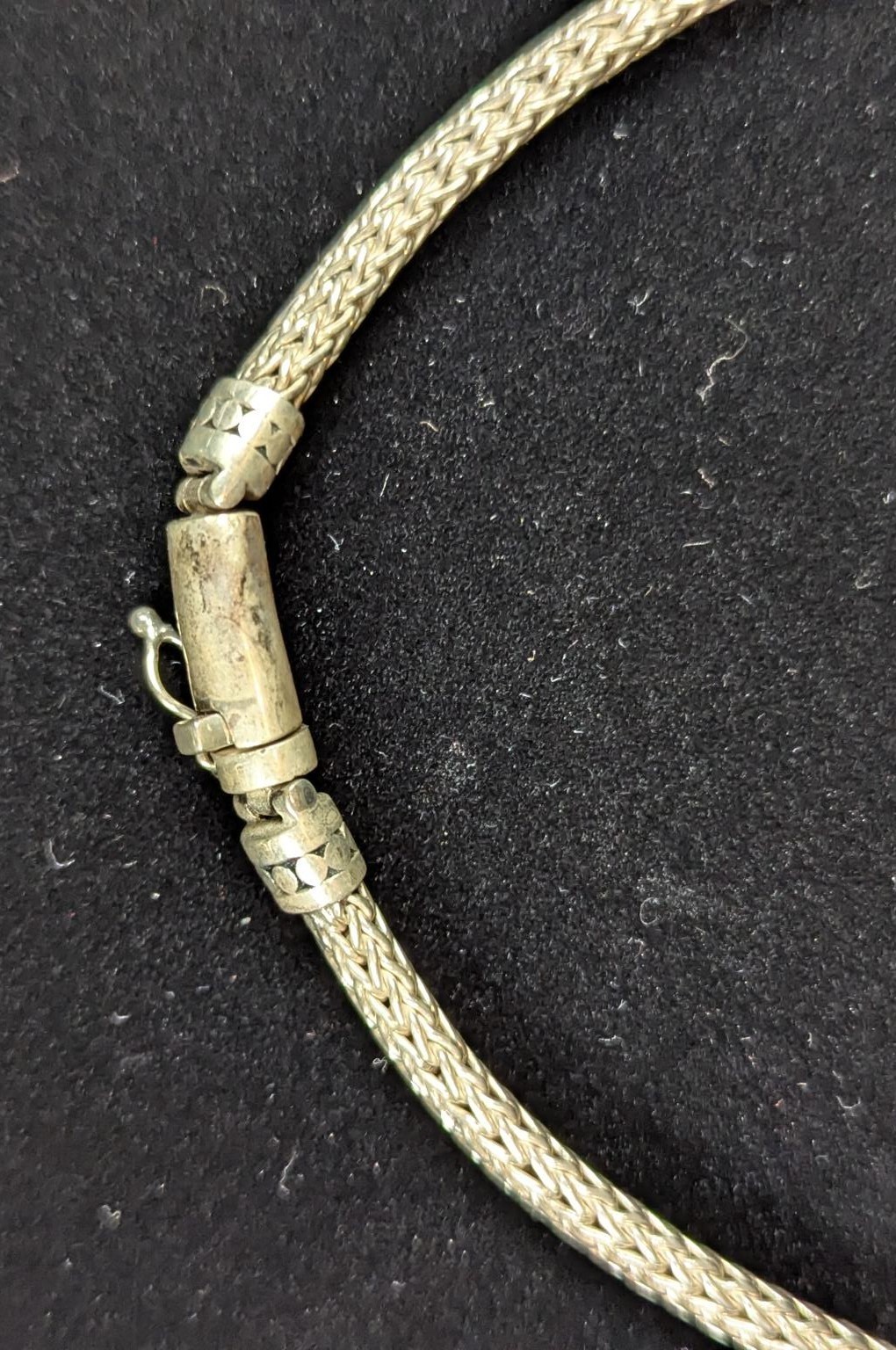 Sterling Silver 925 Dragon Head Woven Foxtail Necklace 16″ 24.3g 26.7.12-11
