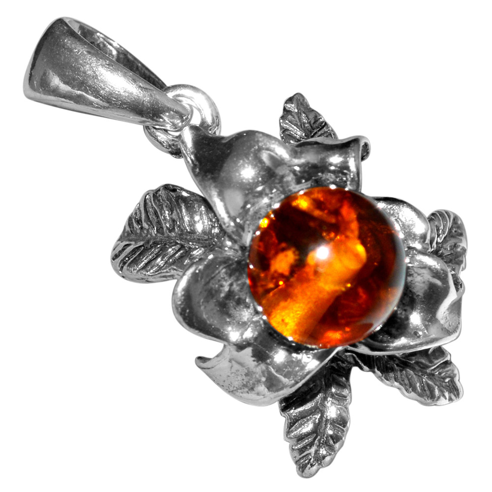 5.16g Authentic Baltic Amber 925 Sterling Silver Pendant Jewelry N-A360