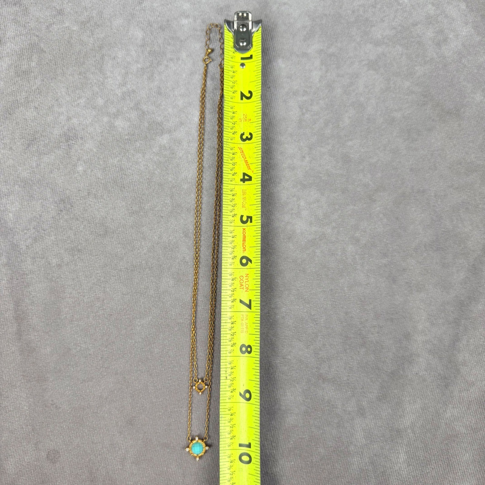 Freida Rothman Turquoise Starburst Layered Necklace Gold over Sterling Silver CZ