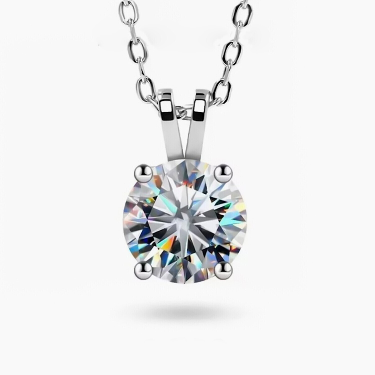 2.15 Ct White Diamond Pendant 925 Silver Black Friday Special Gift Jewelry