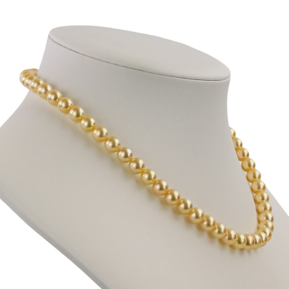 No-brand gold pearl necklace with K18 metal fittings Women USED